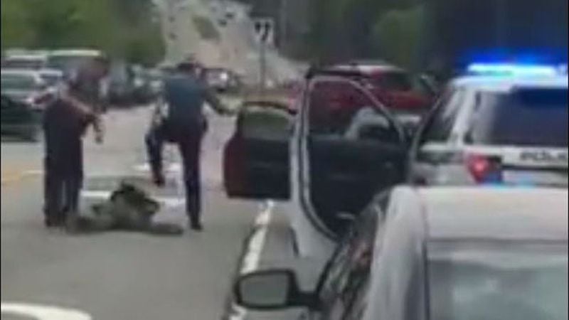 <p>Former officer Robert McDonald and Sgt. Mike Bongiovanni caught on video kicking a man during a traffic stop.</p>