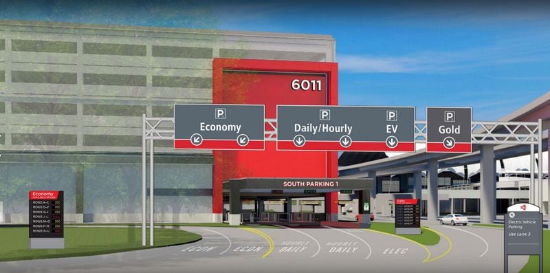 A rendering of the entrance to a new South parking deck to be built at Hartsfield-Jackson International Airport on the site of the South economy lot. Source: Hartsfield-Jackson
