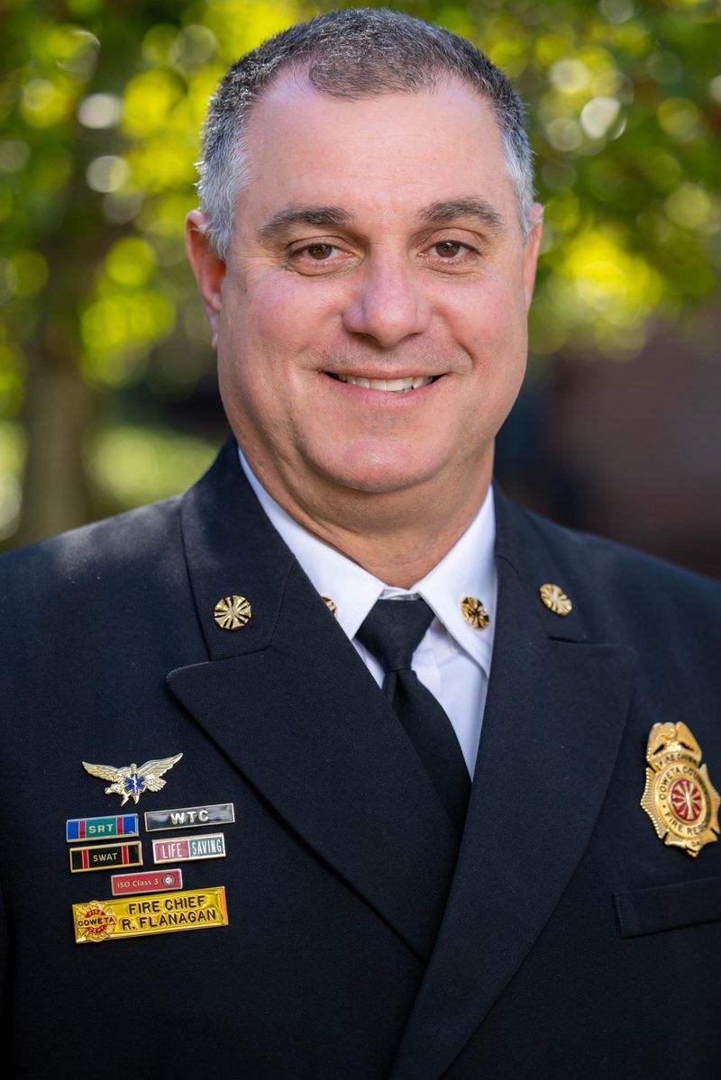 Coweta County Fire Chief Robby Flanagan faced allegations that he made racially offensive and demeaning remarks to a gathering of fire recruits in April 2022. 