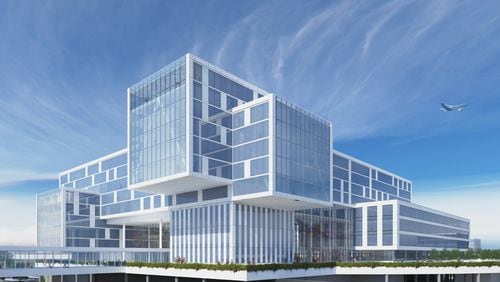 Renderings of the planned InterContinental hotel and conference center at Hartsfield-Jackson. Source: Hartsfield-Jackson.