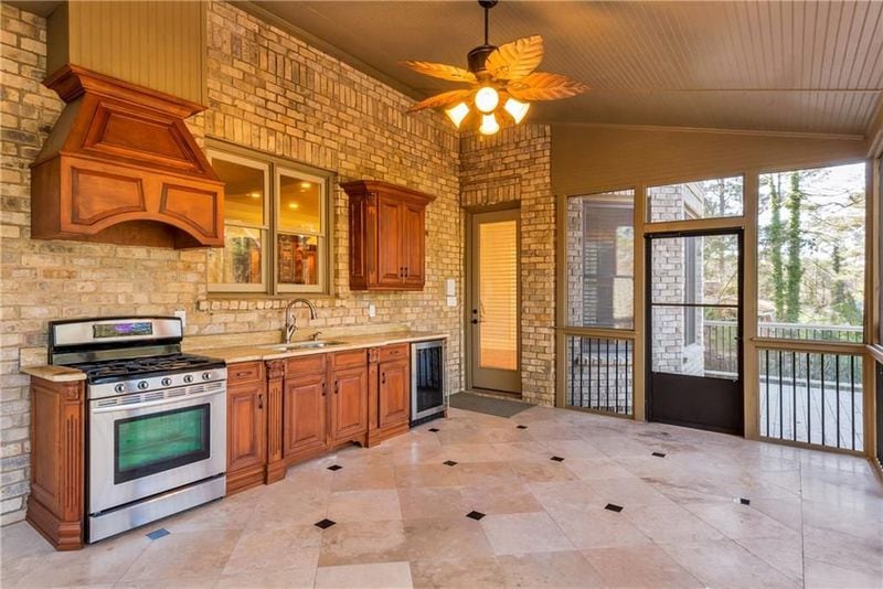 Entertaining outside? The home comes with an outside kitchen. 