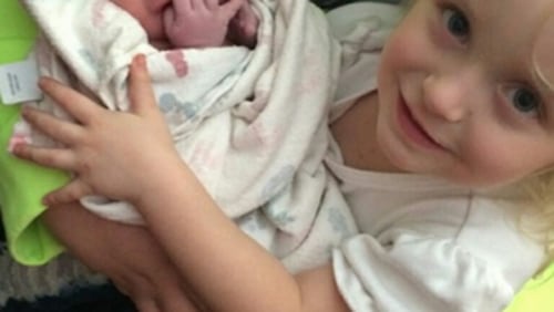 Kaitlyn and her new sister