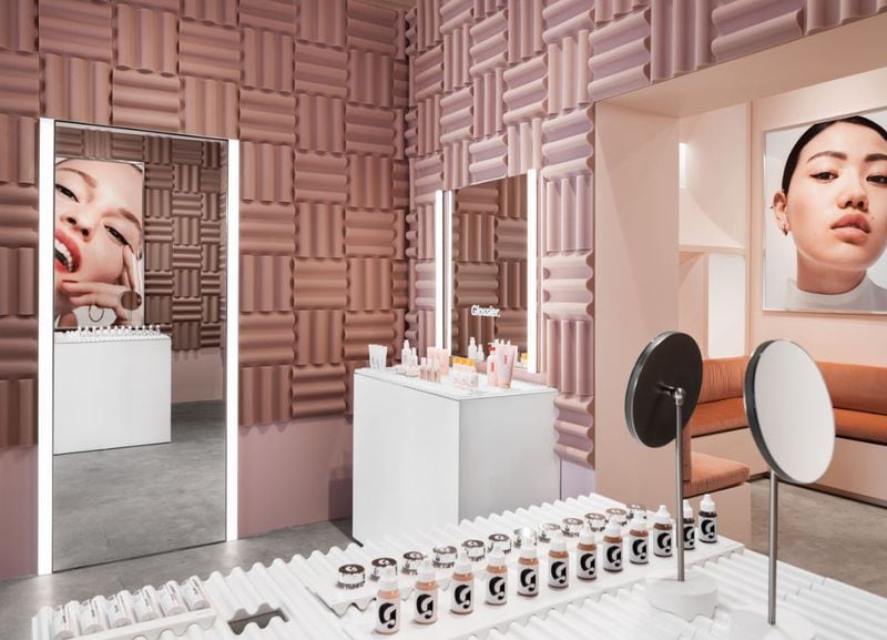 A look inside the Glossier pop-up shop in Atlanta, which will open on Feb. 19.