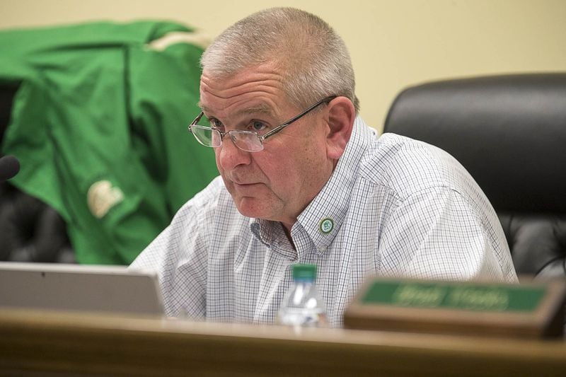 Buford Commission Vice Chairman L. Chris Burge participates during the final Buford City Commission meeting of the year at the Buford City Hall building in Buford, Monday, December 3, 2018. (ALYSSA POINTER/ALYSSA.POINTER@AJC.COM)
