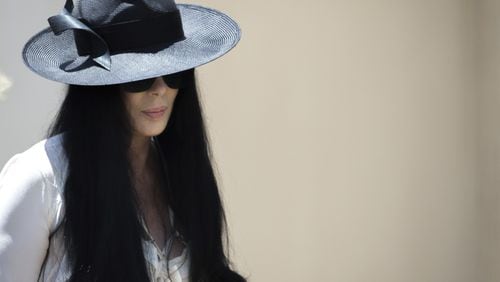 Cher arrives for the funeral of Gregg Allman, Saturday, June 3, 2017, in Macon, Ga. Family, friends and fans will say goodbye on Saturday to music legend Allman, who died over the Memorial Day weekend at the age of 69. (AP Photo/Branden Camp)