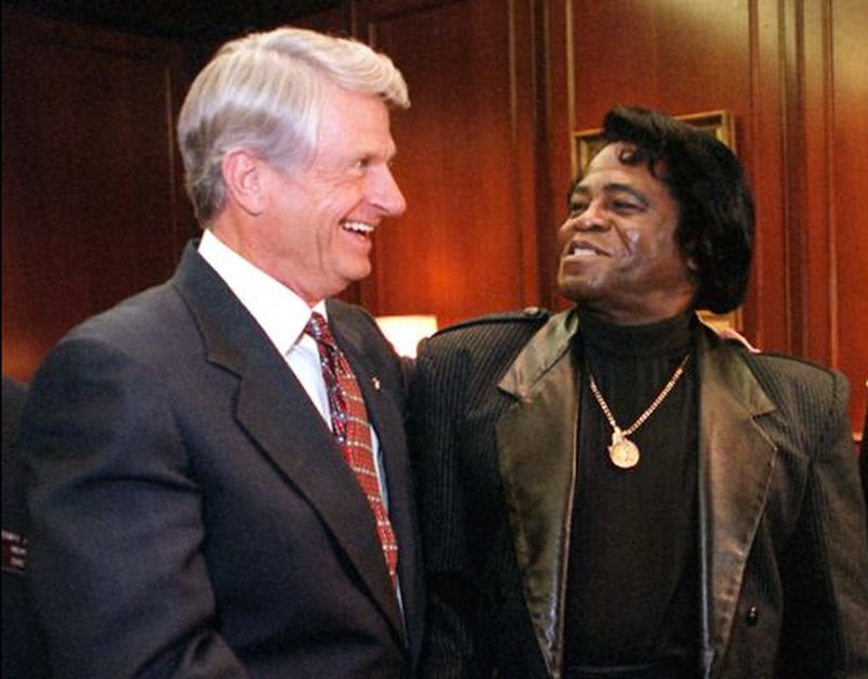 James Brown with former Georgia Gov. Zell Miller in 1997. AJC file photo: Kimberly Smith