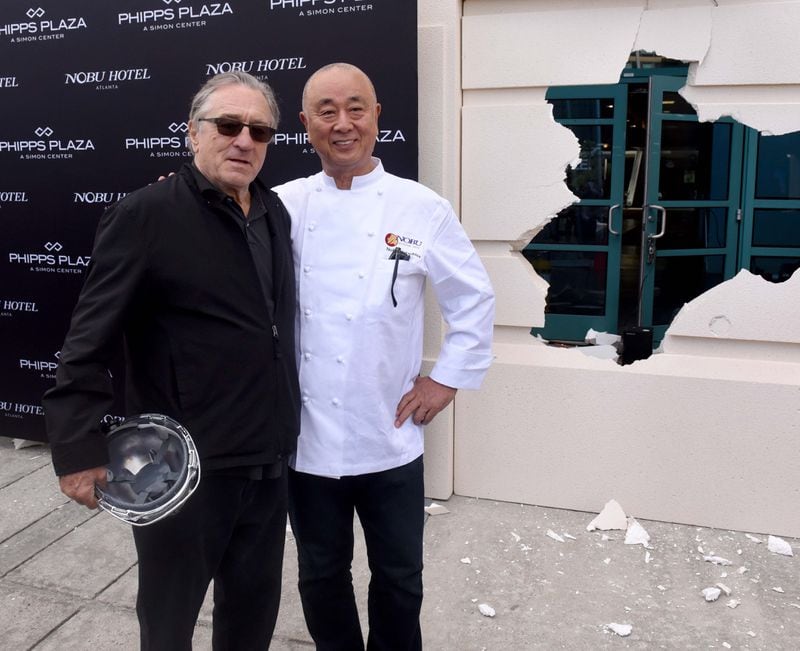 Robert De Niro (left) and Chef Nobu Matsuhisa, partners in Nobu Hotel and restaurant, will bring their business to a re-imagined Phipps Plaza. Photo: RYON HORNE / RHORNE@AJC.COM