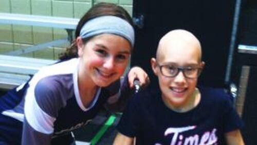 Grace Bunke, now 12, and Bailey Moody, 14, spend time together during a recent school break. The young cancer survivors have become good friends since their lives crossed paths in the fall of 2014. CONTRIBUTED BY FAMILY