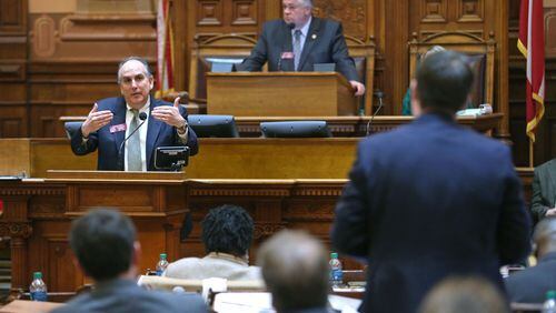 Former state House Majority Whip Edward Lindsey, R-Atlanta, seen here speaking in 2013, will co-chair an advisory panel to recommend possible changes to the law that allows lawyer-legislators to delay court cases for legislative business. Lindsey is now a lobbyist for the multinational firm Dentons. File photo.