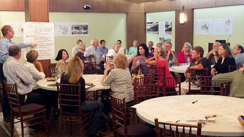 Residents participate in a Sandy Springs Next Ten Comprehensive Land Use Plan workshop July 18, 2016. The city will hold an open house Monday to update residents on zoning code changes under the new plan. CITY OF SANDY SPRINGS