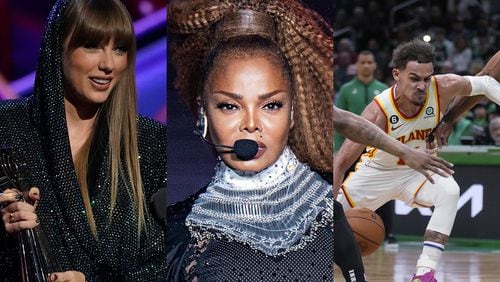The Atlanta Hawks' playoff win Tuesday forces a game six at home Thursday, forcing Janet Jackson's second concert to move to Friday at State Farm Arena while Taylor Swift performs a sold-out show at Mercedes-Benz Stadium next door. AP/AJC