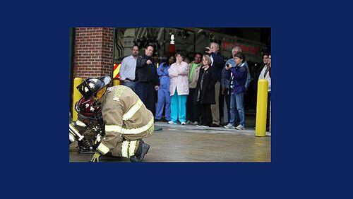 Citizens view a fire rescue demonstration as part of the Woodstock Citizens’ Public Safety Academy. Applications are being taken from residents for the spring session to start March 1. CITY OF WOODSTOCK