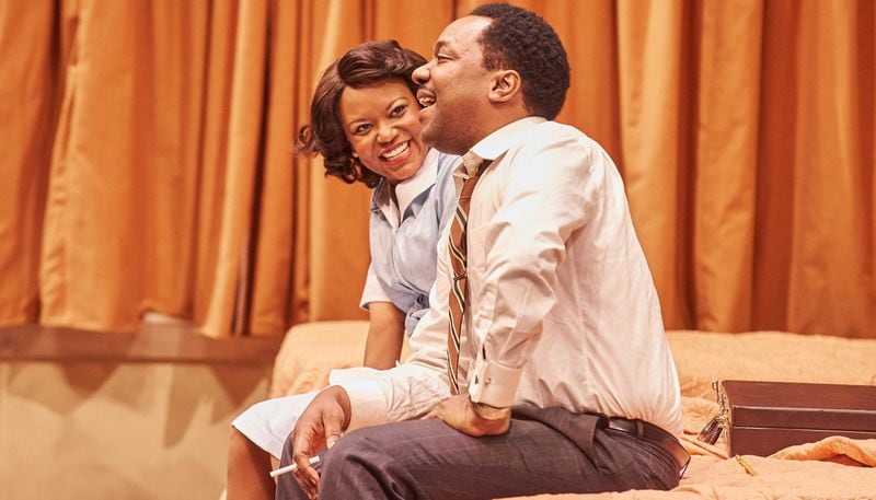 Aurora Theatre’s production of “The Mountaintop” features Cynthia D. Barker and Neal Ghant. CONTRIBUTED BY CHRIS BARTELSKI