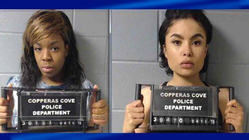 Joelle Sezen Rogers, left,  and Osheana Shemorrow Mitchell  are accused of stealing an exotic goat.