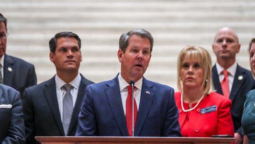 Gov. Brian Kemp unveils a proposal for a limited expansion of Medicaid. Alyssa Pointer/AJC