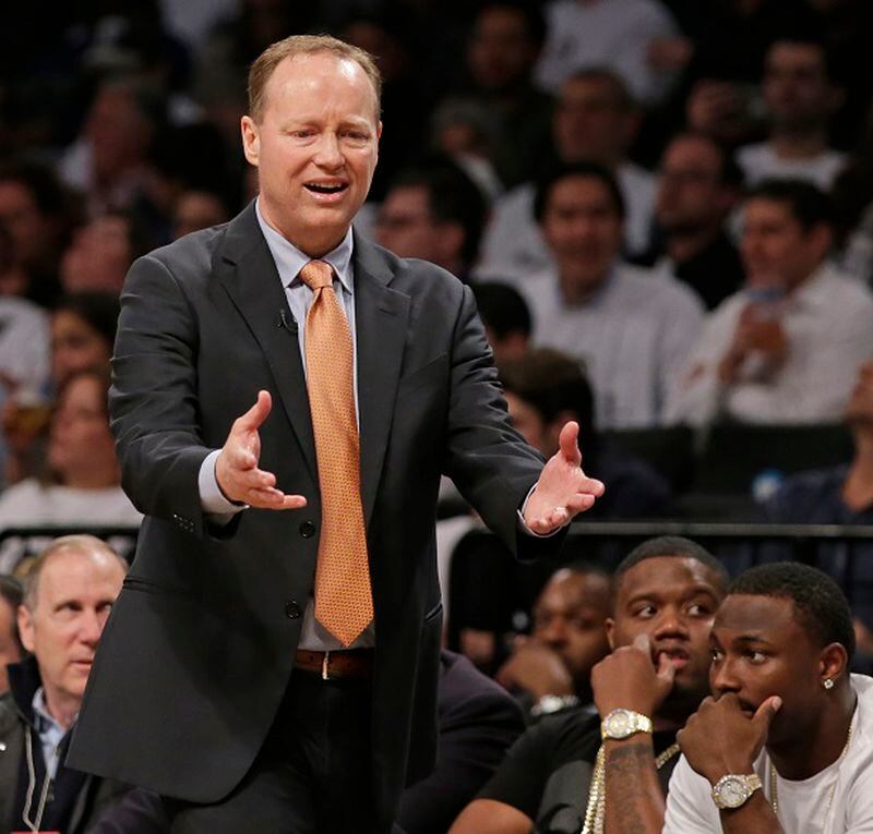 Atlanta Hawks head coach Mike Budenholzer in the second half of Game 4 of a first round NBA playoff basketball game, Monday, April 27, 2015, in New York. (AP Photo/Kathy Willens) "What sort of thing is happening here?" (Kathy Willens/AP photo)