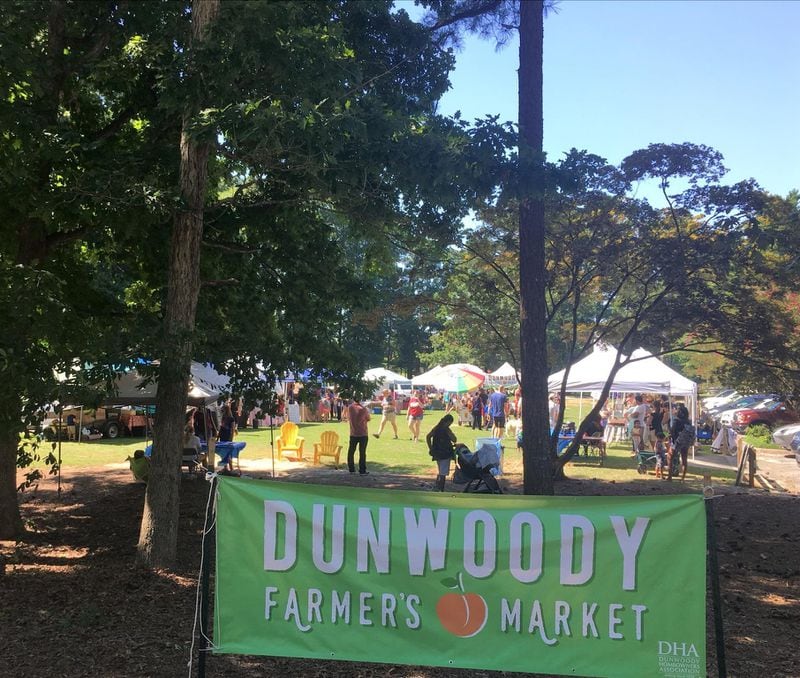 The Saturday morning Dunwoody Farmers Market stretches out across Brook Run Park. CONTRIBUTED BY MARIAN ADEIMY AVISE