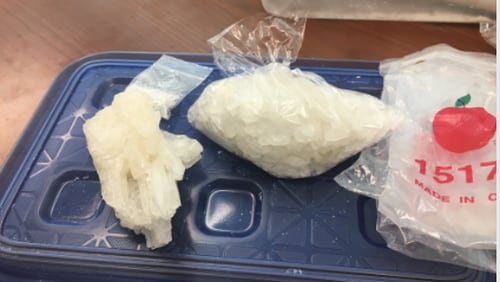 A total of 40 ounces of methamphetamine was recovered Wednesday in Hall County.