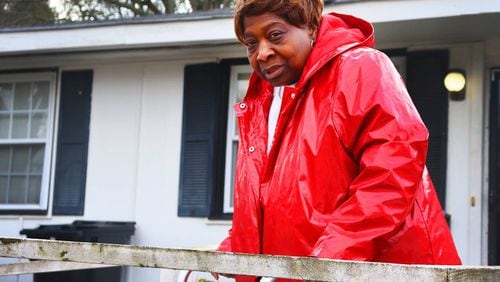 Vivian Nelson,70, stands in front of her house in Columbus, Georgia. Nelson’s broken A/C and heater were fixed for free through the weatherization program in early January. (Photo Courtesy of Kala Hunter)