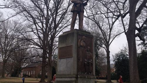 The "Silent Sam" statue on the campus of the University of North Carolina at Chapel Hill. Photo: Jennifer Brett