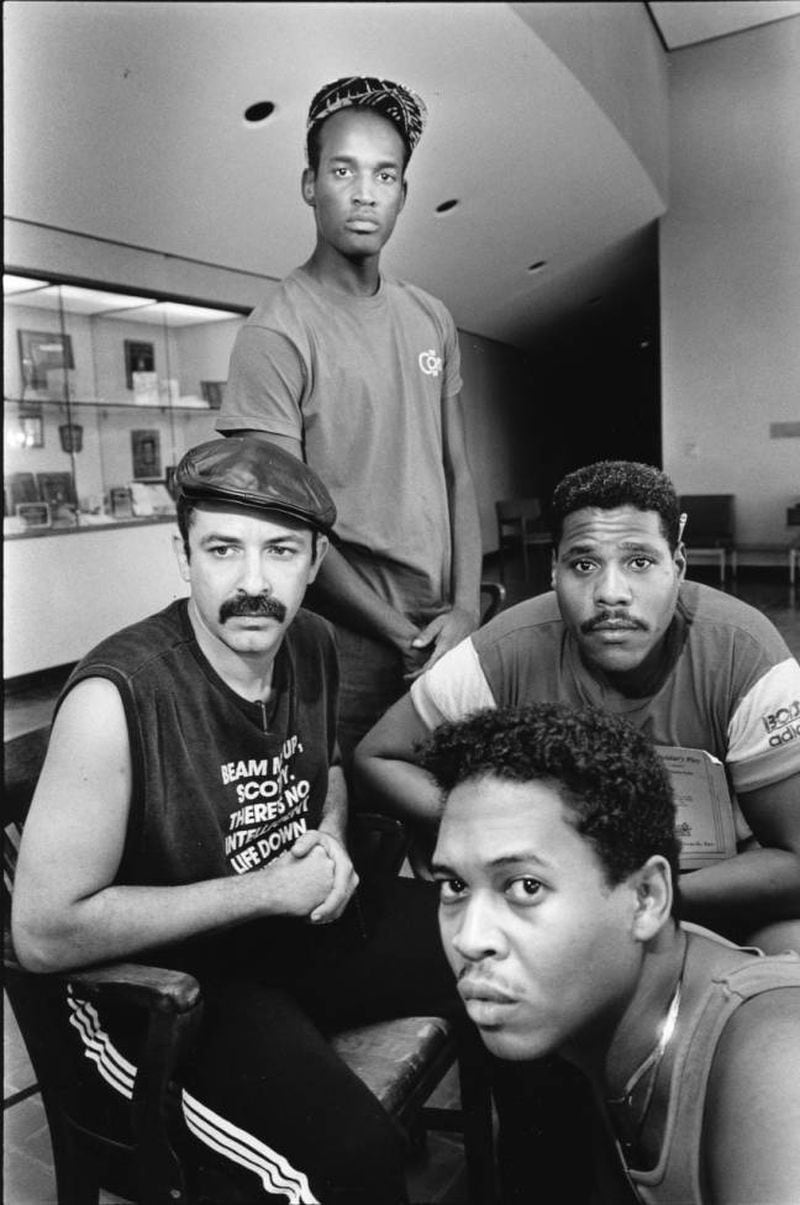 Billy Williams (clockwise from left), Kenny Leon, Bill Nunn and  Mark Ford in a 1987 production of "A Soldier's Play."