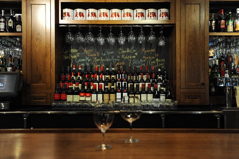  The bar at Osteria Mattone in Roswell / BECKY STEIN PHOTOGRAPHY