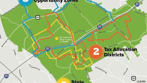 Gateway85 is the only Community Improvement District in Gwinnett with both federal and state opportunity zones. (Courtesy Gateway85)