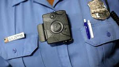 College Park police officers were fitted with body cameras recently.