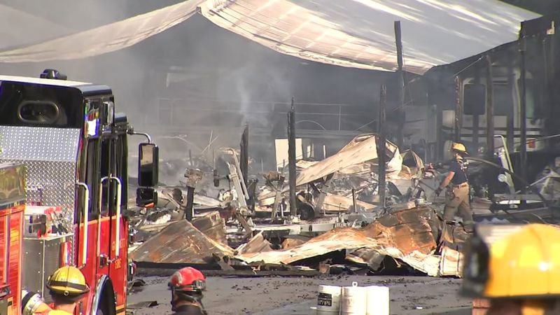 The fire caused heavy damage at the Gwinnett facility.