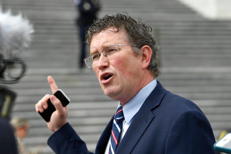 U.S. Rep. Thomas Massie, R-Ky., supports the efforts of Georgia Congresswoman Marjorie Taylor Greene to oust House Speaker Mike Johnson.
