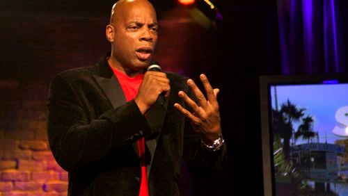 IRVINE, CA - OCTOBER 01:Alonzo Bodden performs on stage at the NUVOtv and Levity Entertainment October 1st "Stand Up & Deliver Cabo Relief" event benefitting Hurricane-Devastated Cabo San Lucas held at the Irvine Improv on October 1, 2014 in Irvine, California. A television broadcast of the event will air on NUVOtv and FUSE at a later date. (Photo by Rochelle Brodin/Getty Images for NUVOtv)