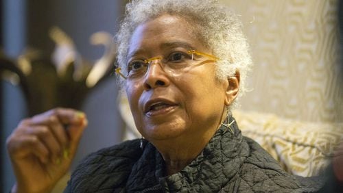Pulitzer Prize-winning author Alice Walker talks about her life in an interview at the Ritz-Carlton Atlanta. Walker, who was born in Eatonton, was in Georgia participating in the Agnes Scott College Gay Johnson McDougall Symposium on Race, Justice and Reconciliation. ALYSSA POINTER / ALYSSA.POINTER@AJC.COM