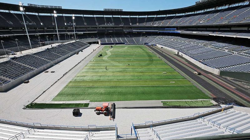 Georgia State Stadium, formerly Turner Field, is the new home of the Panthers football team. Bob Andres/bandres@ajc.com