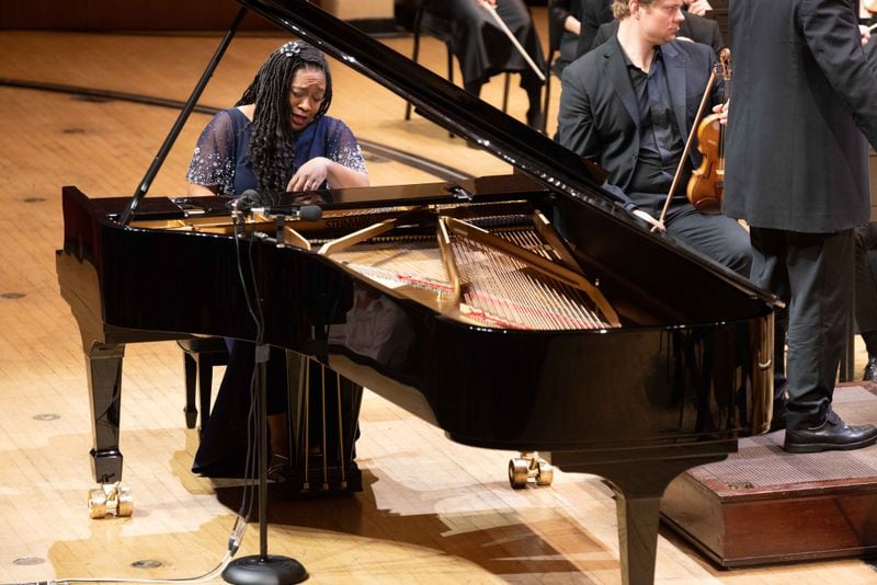 Guest pianist Michelle Cann performed the gorgeous Price composition Piano Concerto in One Movement. (Photo by Jeff Roffman)