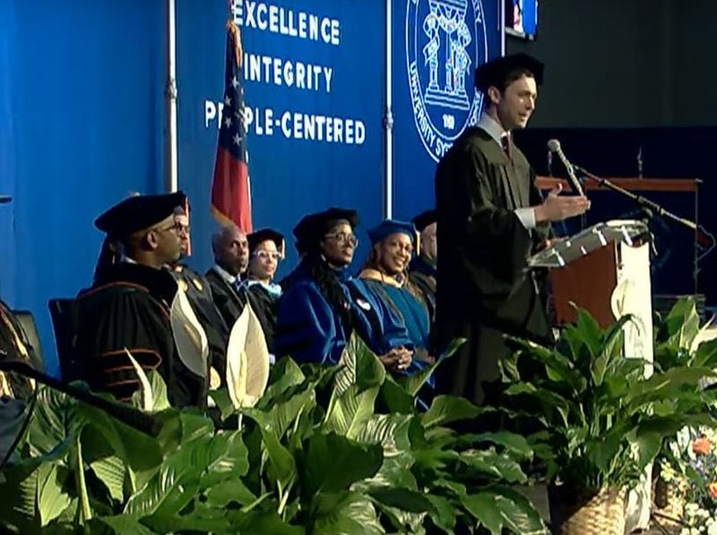 U.S. Sen. Jon Ossoff, D-Ga., delivered the commencement address at Clayton State University on Saturday.