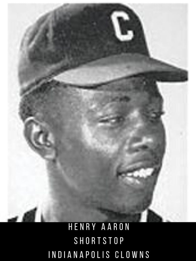 Hank Aaron began his career in 1952 with a Negro League team -- the Indianapolis Clowns. He played for the Clowns for only three months before receiving offers from Major League teams. (Negro Leagues Baseball Museum)