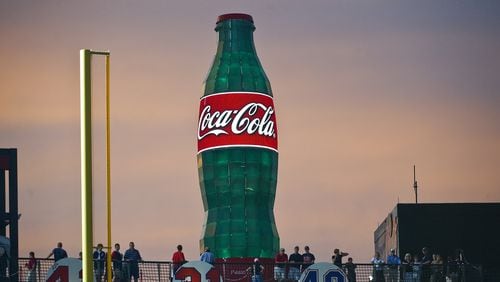 This giant Coca-Cola bottle dominated the skyline at the Atlanta Braves old home in Turner Field. Coca-Cola was named among the top 50 most desirable places to work, according to data collected by LinkedIn. Staff photo