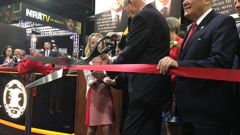 Gov. Nathan Deal at the ribbon-cutting ceremony opening the NRA convention in Atlanta. AJC/Greg Bluestein