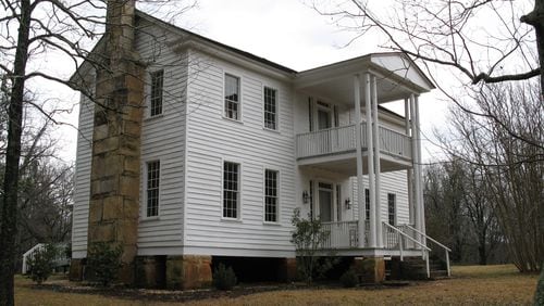 The Elisha Winn House, see here in 2010, was also the site of the county's first courthouse and election. Today it's surrounded by a golfing community. The Gwinnett Historical Society manages the house and hosts a fundraiser each year to keep their restoration efforts going. (Gwinnett Historical Society)