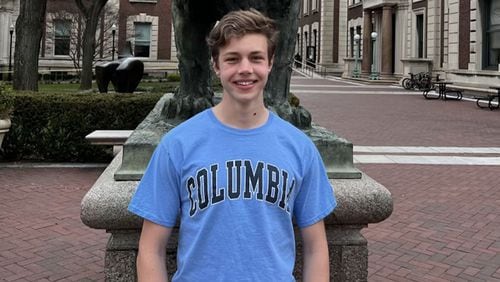 Sam Dodson on Columbia’s campus this April for accepted students weekend. (Photo provided by Sarah Dodson)