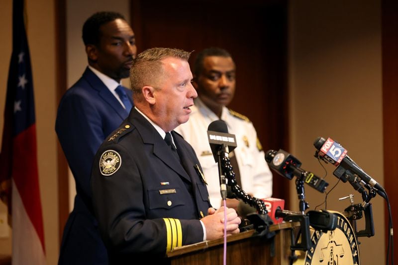 Interim police Chief Darin Schierbaum said anyone caught repeatedly trespassing on the site of the new public safety training center will be arrested.
 (Jason Getz / Jason.Getz@ajc.com)