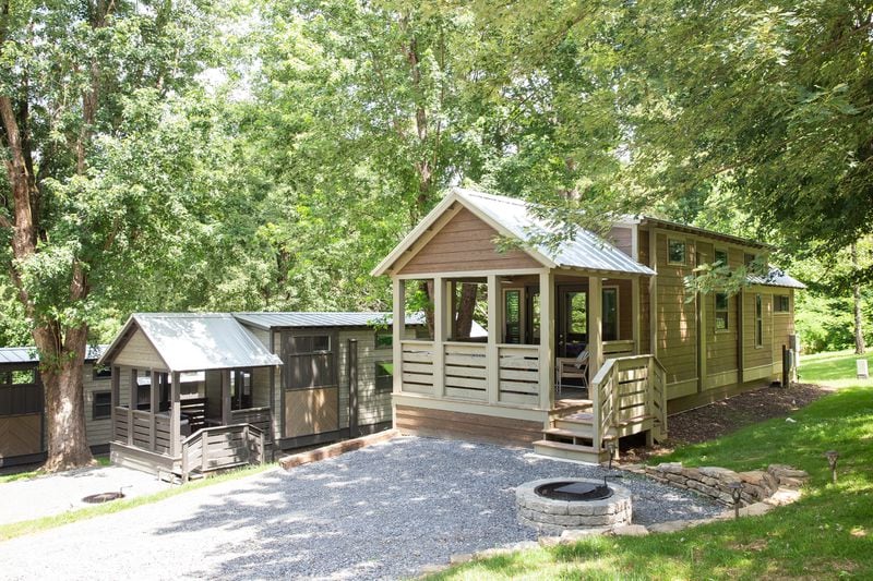 Tiny homes are available to rent at Little Arrow Outdoor Resort near The Great Smoky Mountains National Park in Tennessee.  
Courtesy of Little Arrow Outdoor Resort.