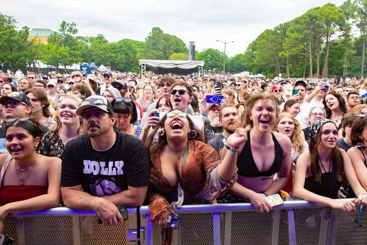Atlanta, Ga: Quarters of Change rocked out on the Ponce de Leon stage early on day 2 of Shaky Knees. Photo taken Friday May 3, 2024 at Central Park, Old 4th Ward. (RYAN FLEISHER FOR THE ATLANTA JOURNAL-CONSTITUTION)