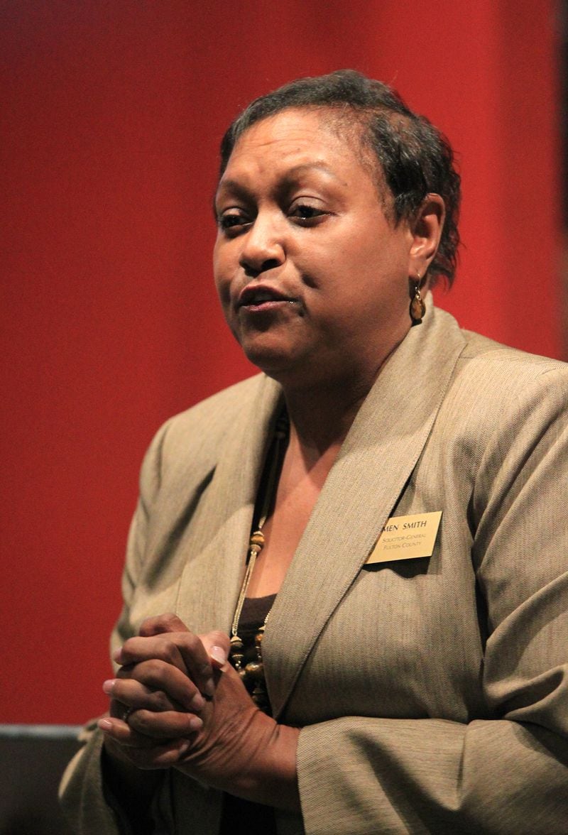 Fulton County Solicitor General Carmen Smith, seen here at a 2012 candidate forum, said it would be "selective prosecution" if she were to unilaterally look into allegations of misspending by Atlanta City Councilwoman Cleta Winslow. JASON GETZ / JGETZ@AJC.COM