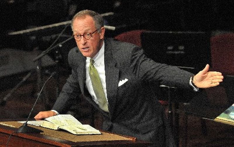 The Rev. Bryant Wright, shown giving a sermon on June 28, 2015.   Wright is pastor of Johnson Ferry Baptist Church in Marietta. CHRIS HUNT / SPECIAL
