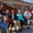 Seniors from Addington Place Assisted Living & Memory Care participate in a therapy session in Joyous Acres’ Seniors for Seniors program. (Courtesy of Joyous Acres)