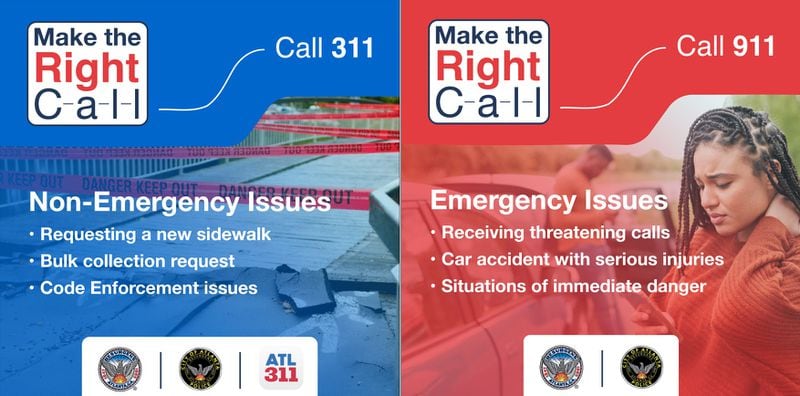 The city of Atlanta launches a new public awareness campaign about who to call in emergency and non-emergency situations.
