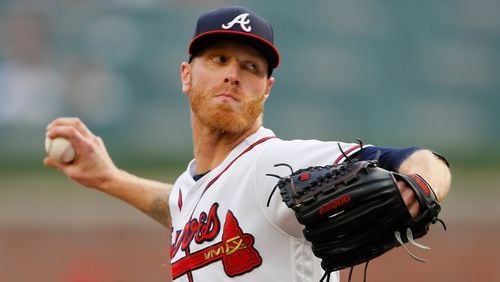 Mike Foltynewicz of the Atlanta Braves pitches in the first inning against the Miami Marlins during game two of a doubleheader at SunTrust Park on August 13, 2018 in Atlanta, Georgia.  (Photo by Kevin C. Cox/Getty Images)