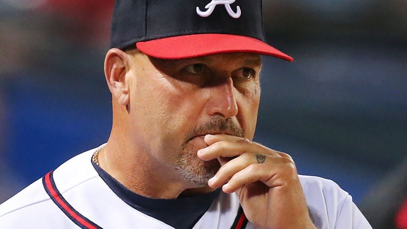 042016 ATLANTA: Braves manager Fredi Gonzalez during a 5-3 loss to the Dodgers in ten inning during a baseball game on Wednesday, April 20, 2016, in Atlanta. Curtis Compton / ccompton@ajc.com