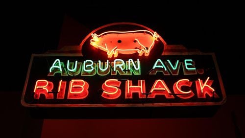 A notable piece of Atlanta streetscape history, the Auburn Ave. Rib Shack neon sign from the 1950s, is included in the Atlanta History Center exhibition “Barbecue Nation.” CONTRIBUTED BY ATLANTA HISTORY CENTER